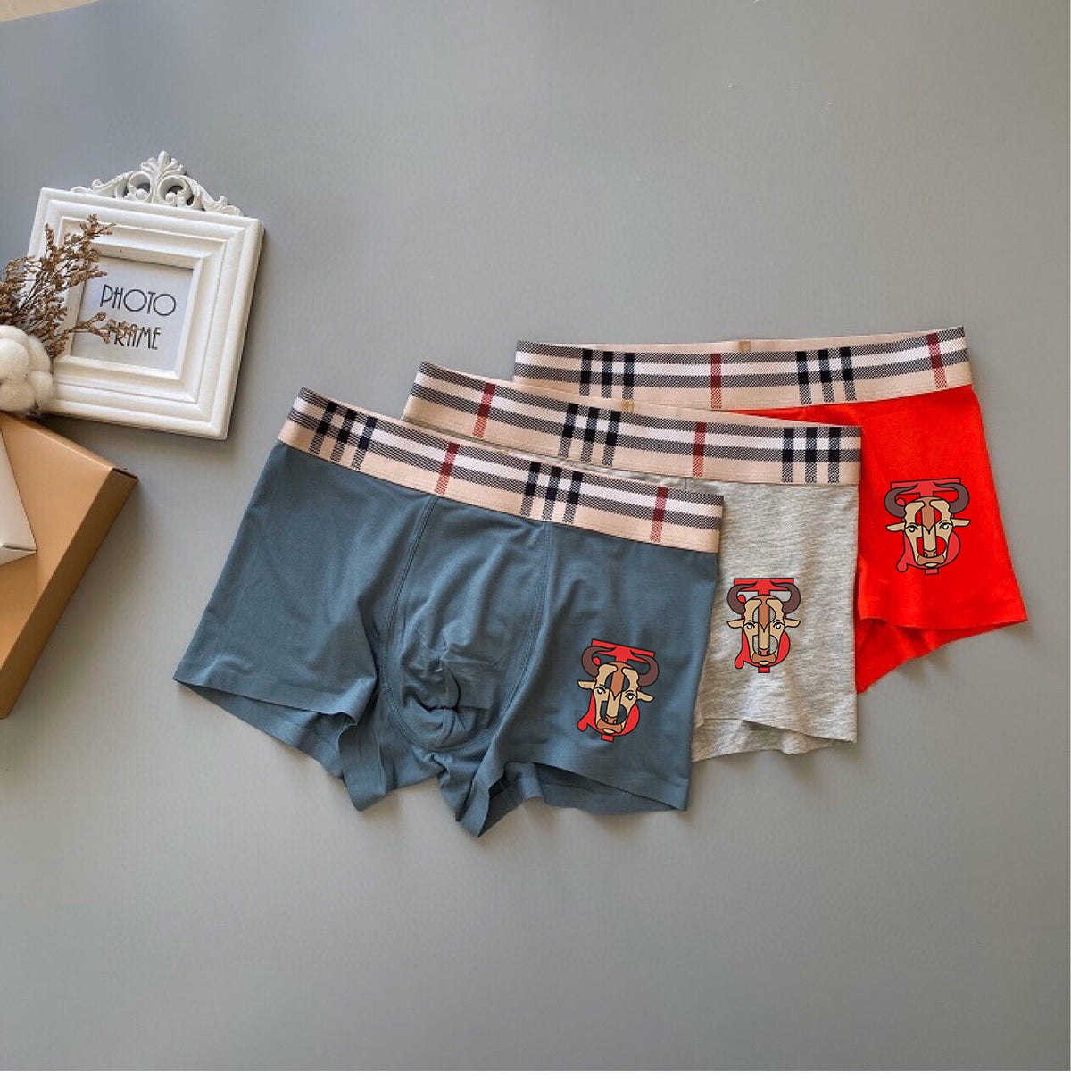 Burberry check waist ornamental crest boxer briefs - view 4