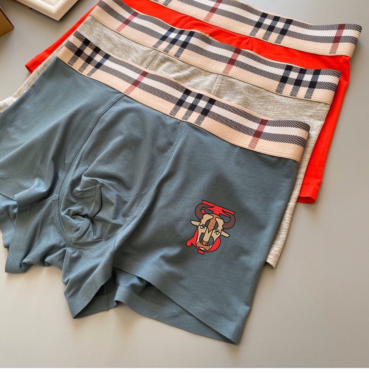 Burberry check waist ornamental crest boxer briefs - view 5