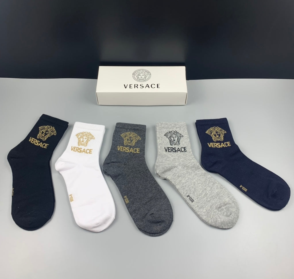 Versace small medusa wordmark crew socks - view 1