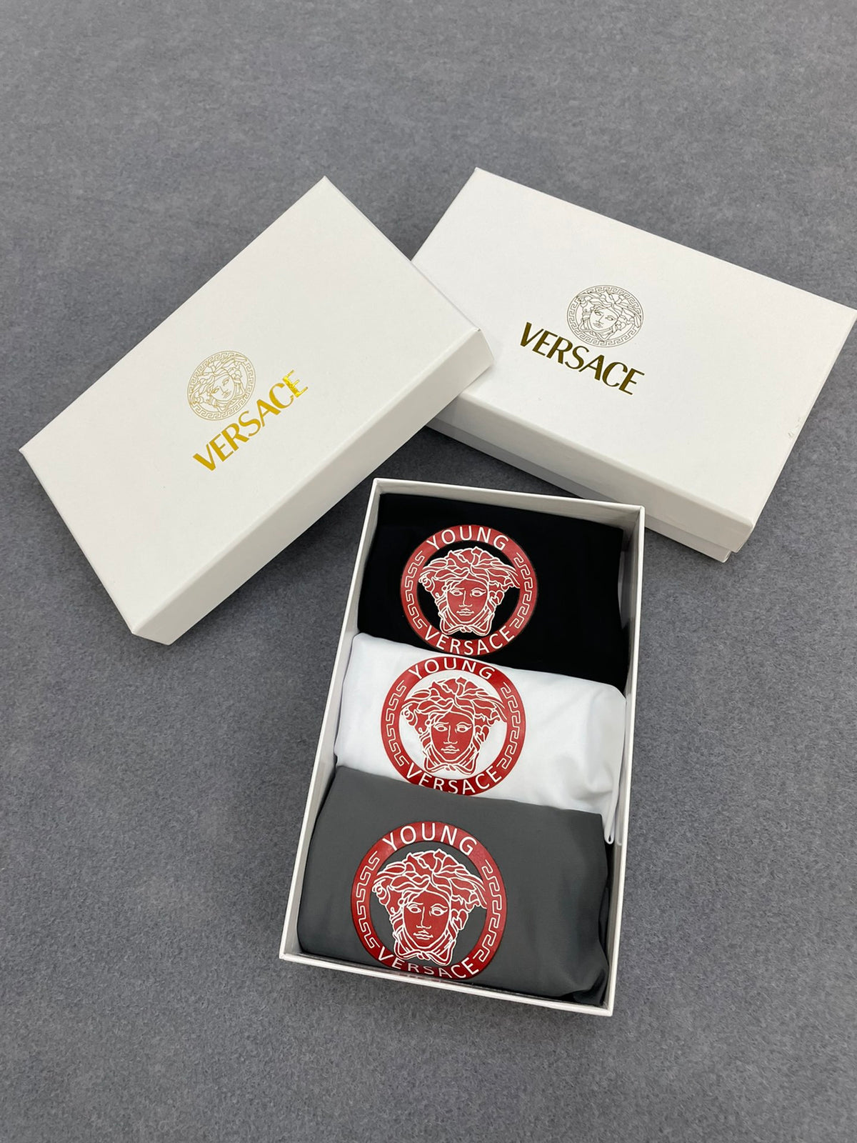 Versace red circular medusa boxer briefs - view 1