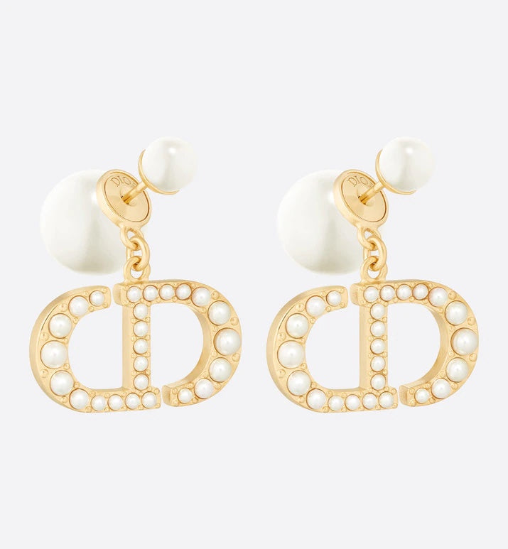 Dior Beaded CD Drop Earrings - product image 1