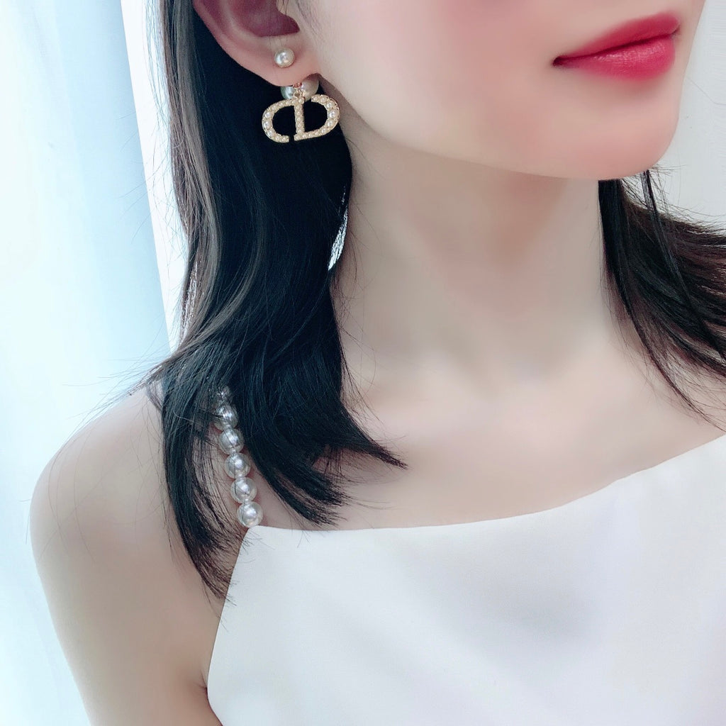 Dior Beaded CD Drop Earrings - product image 4