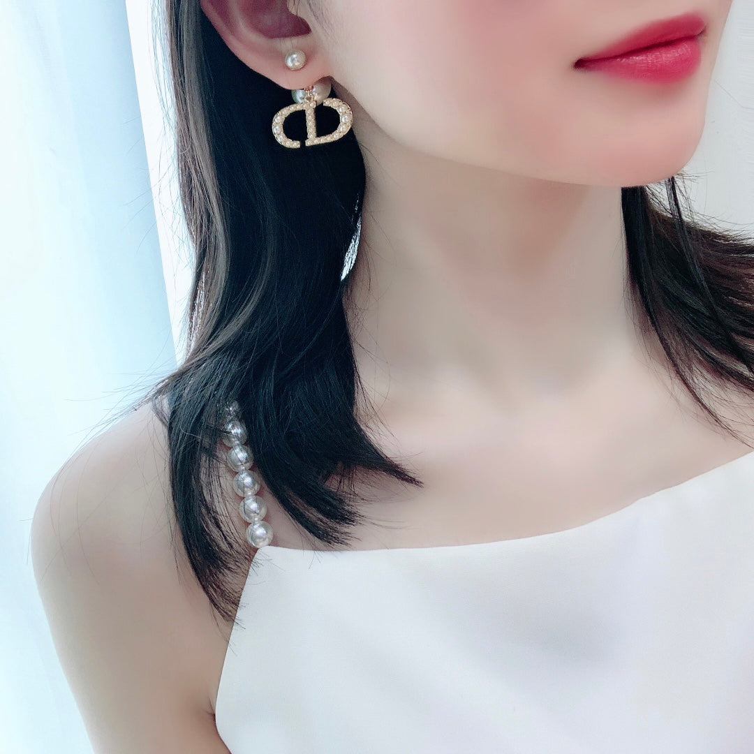Dior Beaded CD Drop Earrings - product image 4