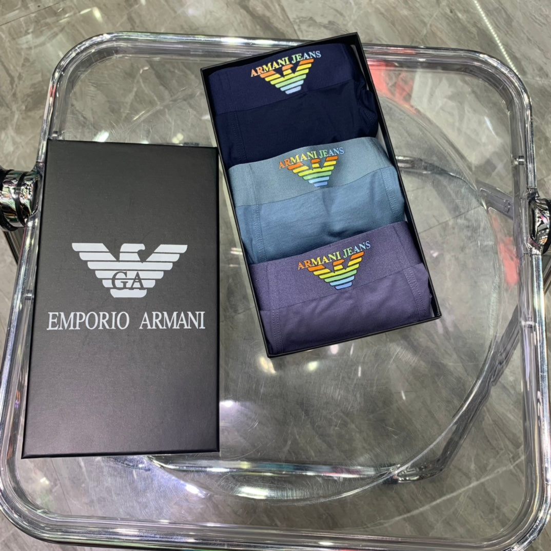Armani Blue Waist Logo Boxer Briefs - 3-Piece Boxed Set - image 8