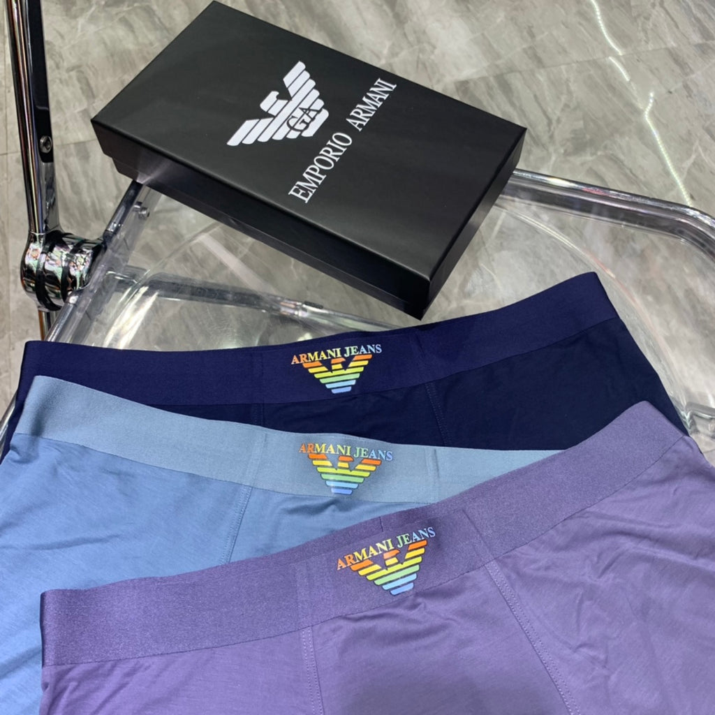Armani Blue Waist Logo Boxer Briefs - 3-Piece Boxed Set - image 7