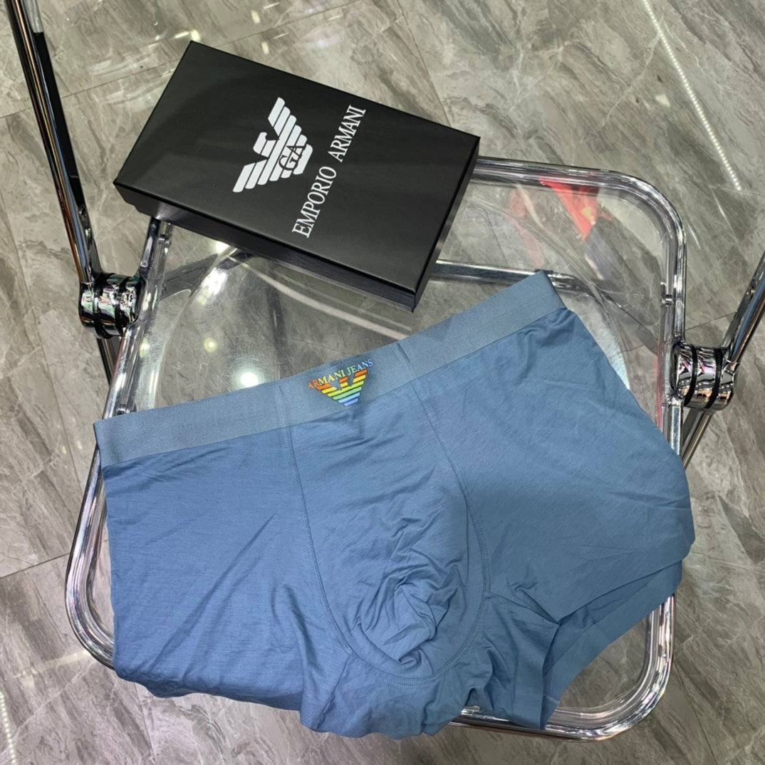 Armani Blue Waist Logo Boxer Briefs - 3-Piece Boxed Set - image 1