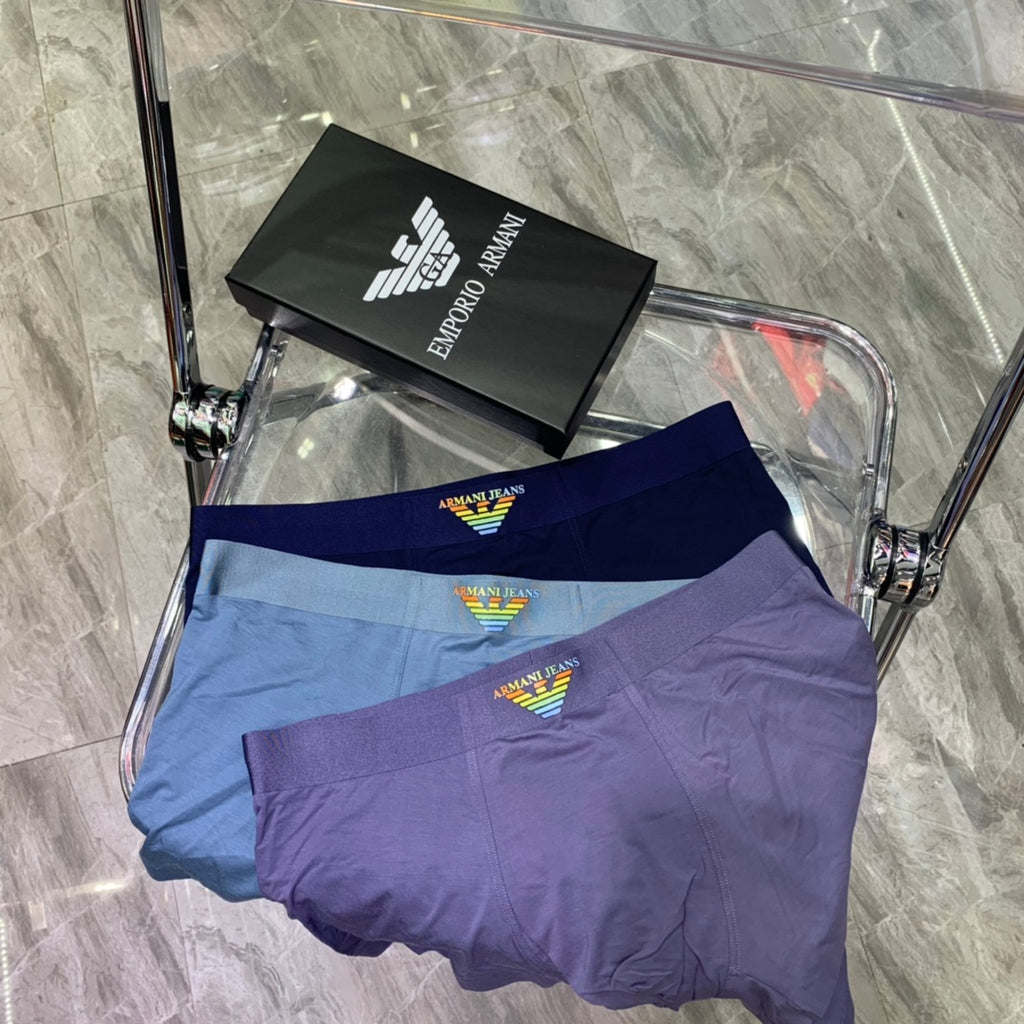 Armani Blue Waist Logo Boxer Briefs - 3-Piece Boxed Set - image 6