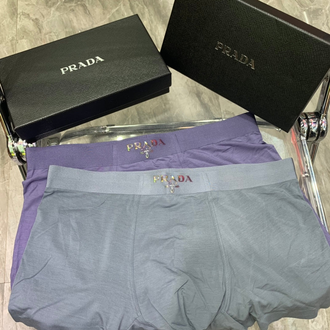 Prada plain gray lettered waist boxer briefs - view 2
