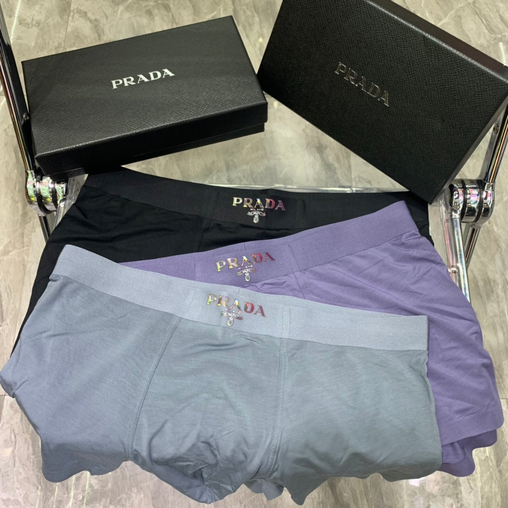 Prada plain gray lettered waist boxer briefs - view 4