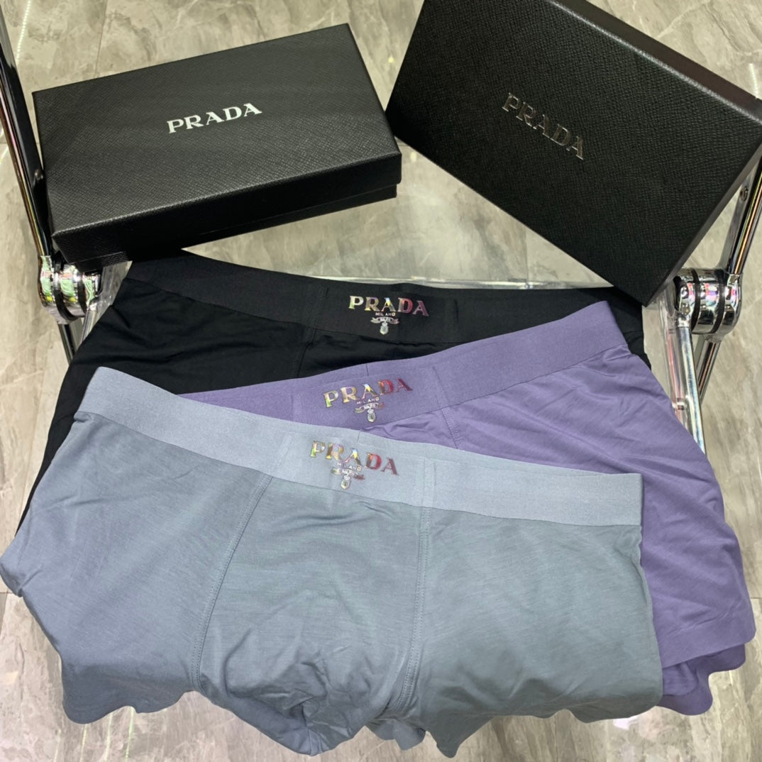 Prada plain gray lettered waist boxer briefs - view 4