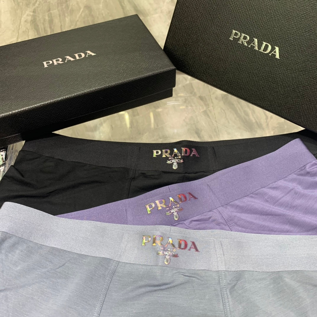 Prada plain gray lettered waist boxer briefs - view 5