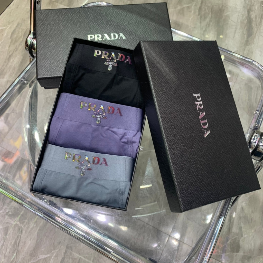 Prada plain gray lettered waist boxer briefs - view 9
