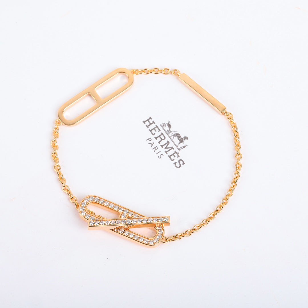 Hermès Silver-Tone Crystal-Bar Bracelet - album image 3