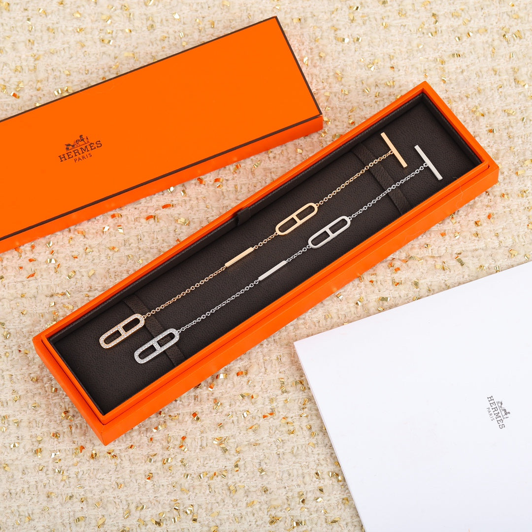 Hermès Silver-Tone Crystal-Bar Bracelet - album image 2