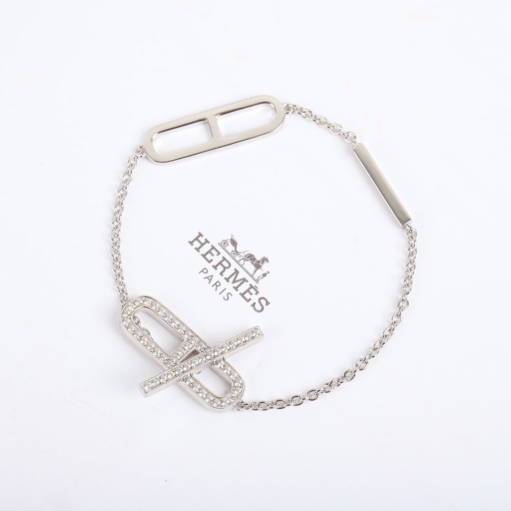 Hermès Silver-Tone Crystal-Bar Bracelet - album image 4
