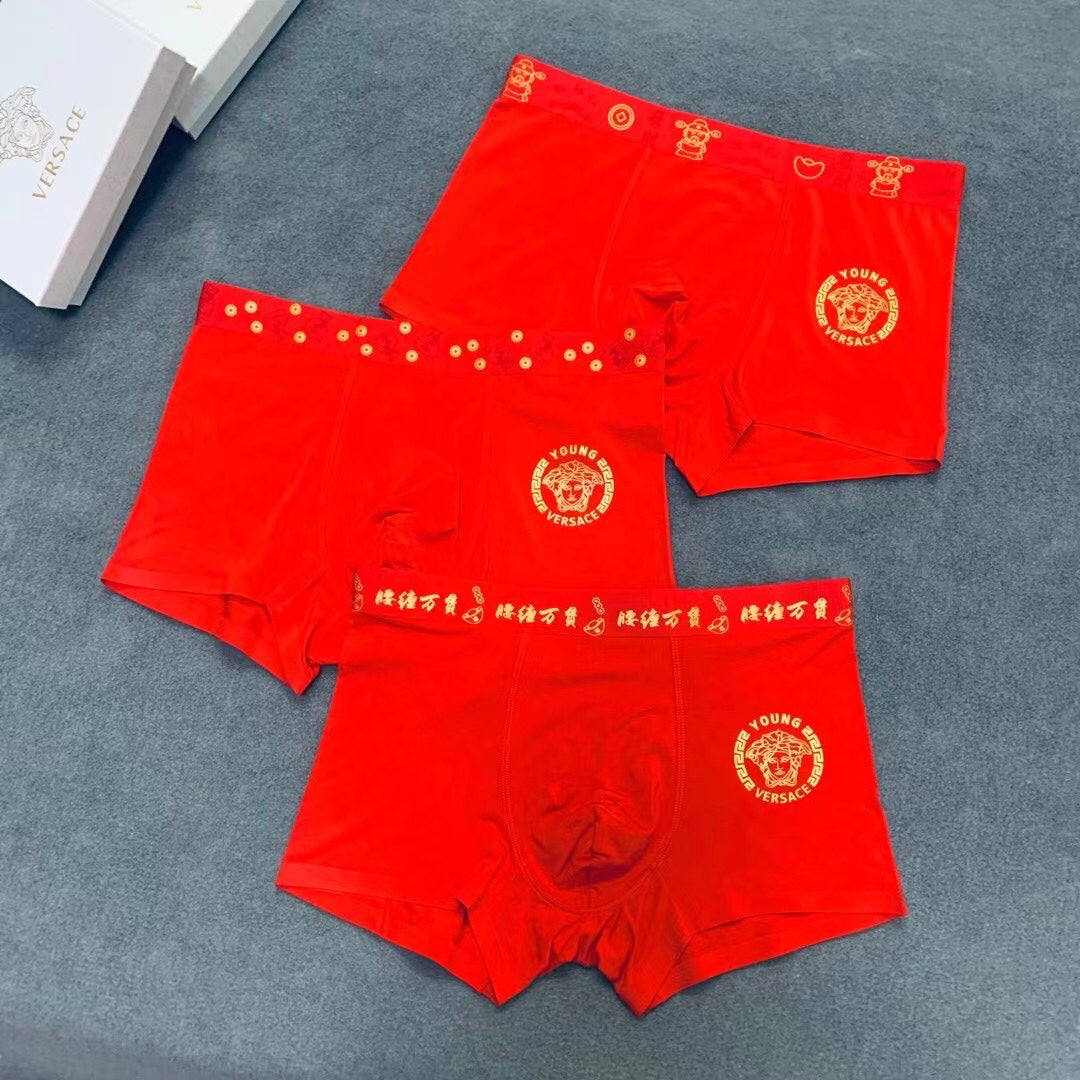 Versace red patterned waist boxer briefs - view 1