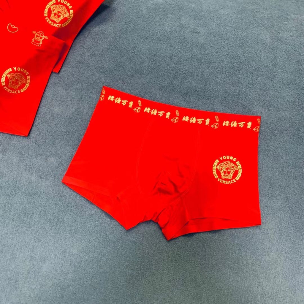 Versace red patterned waist boxer briefs - view 7