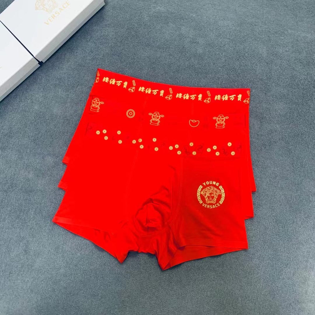 Versace red patterned waist boxer briefs - view 4