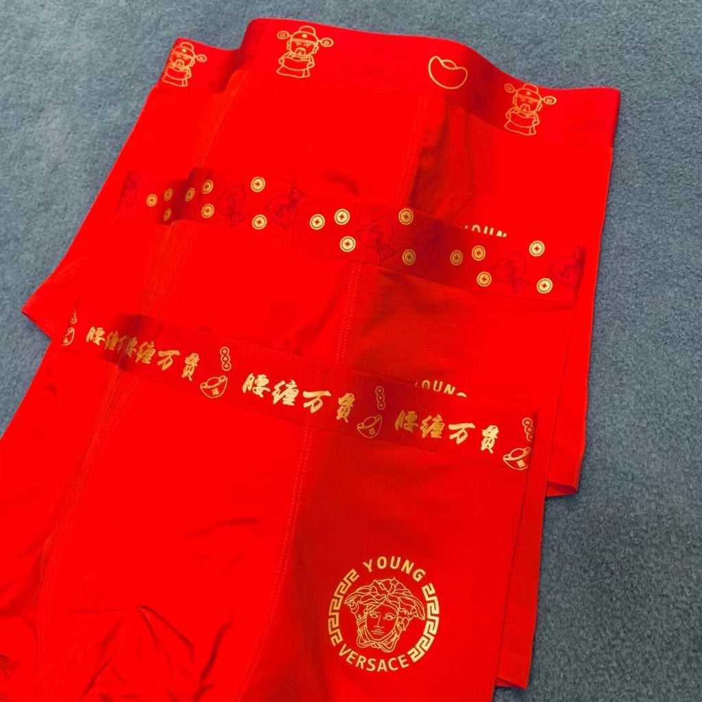 Versace red patterned waist boxer briefs - view 6