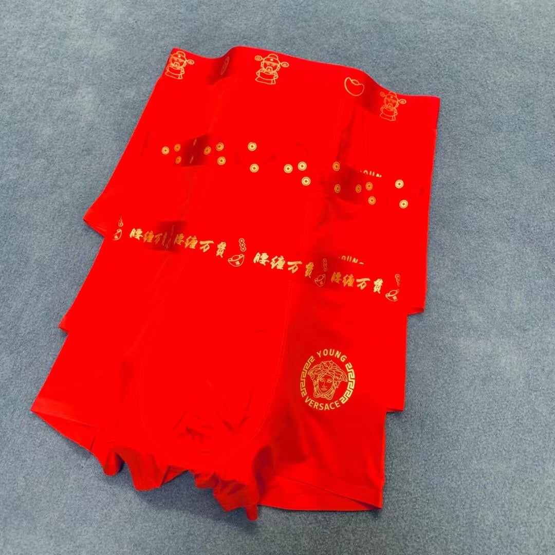 Versace red patterned waist boxer briefs - view 5