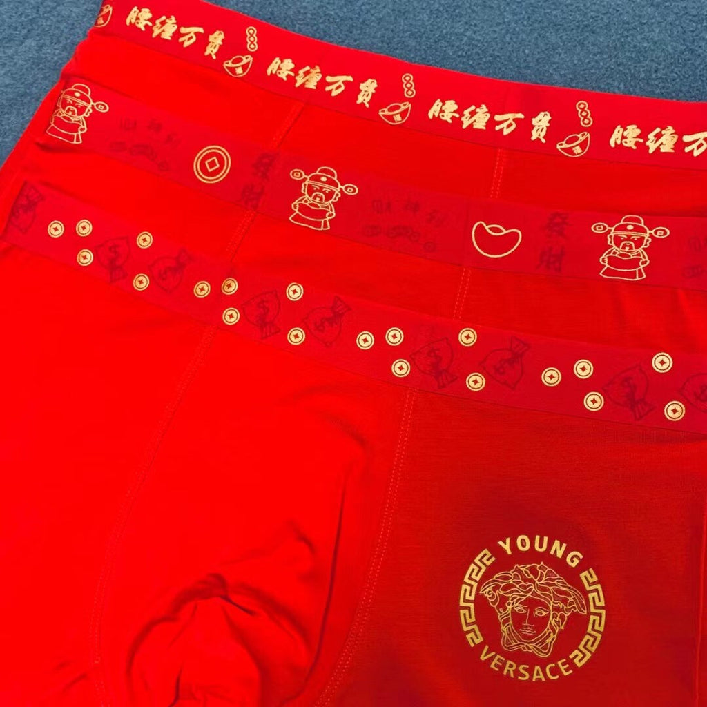 Versace red patterned waist boxer briefs - view 3