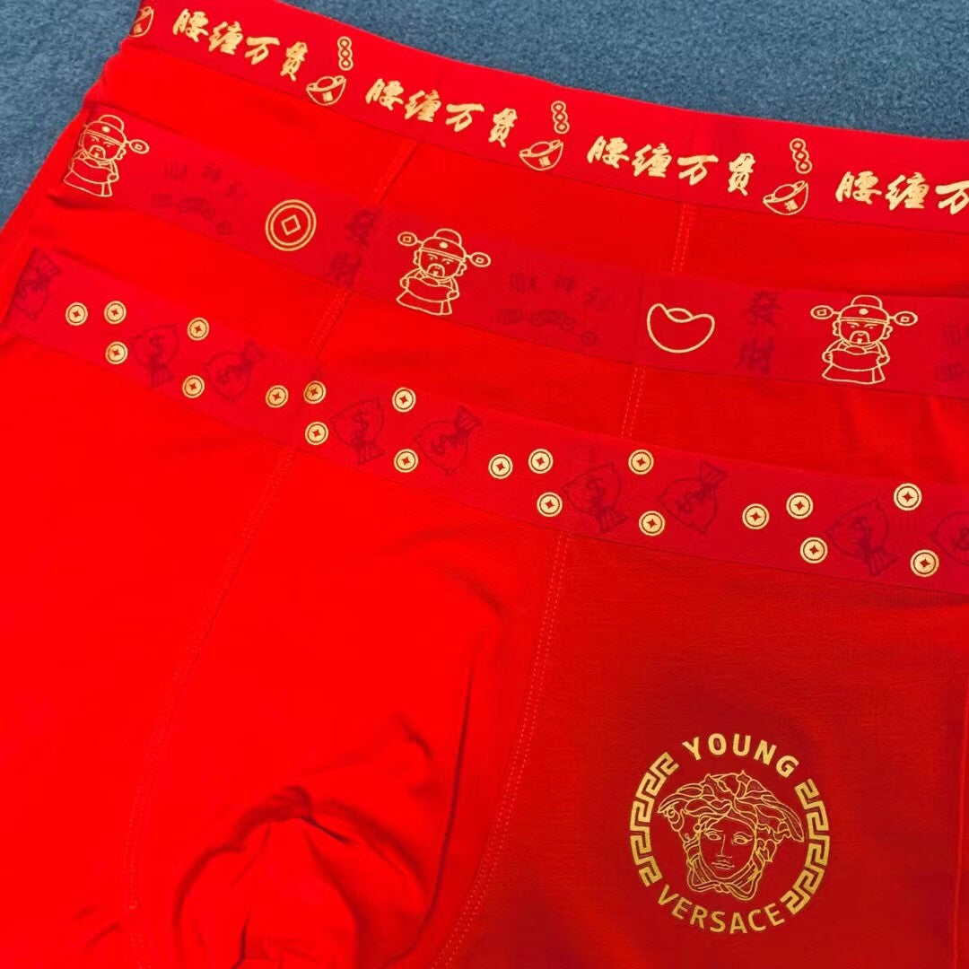 Versace red patterned waist boxer briefs - view 3