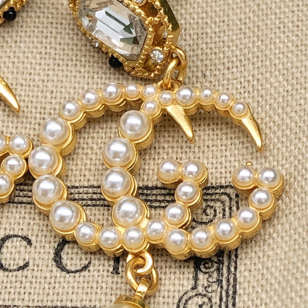 Gucci Teardrop Pearl Square Tassel Crystal Accent Earrings - album image 5
