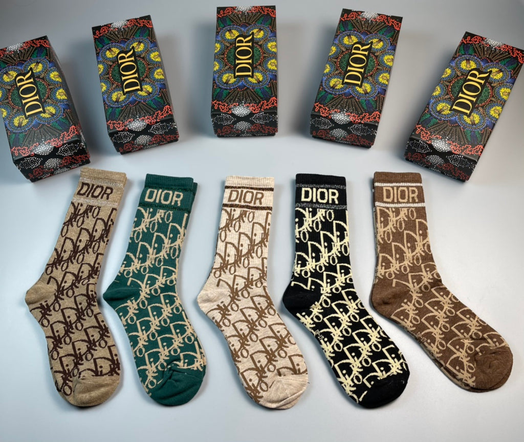 Dior allover lettered pattern crew socks - view 1
