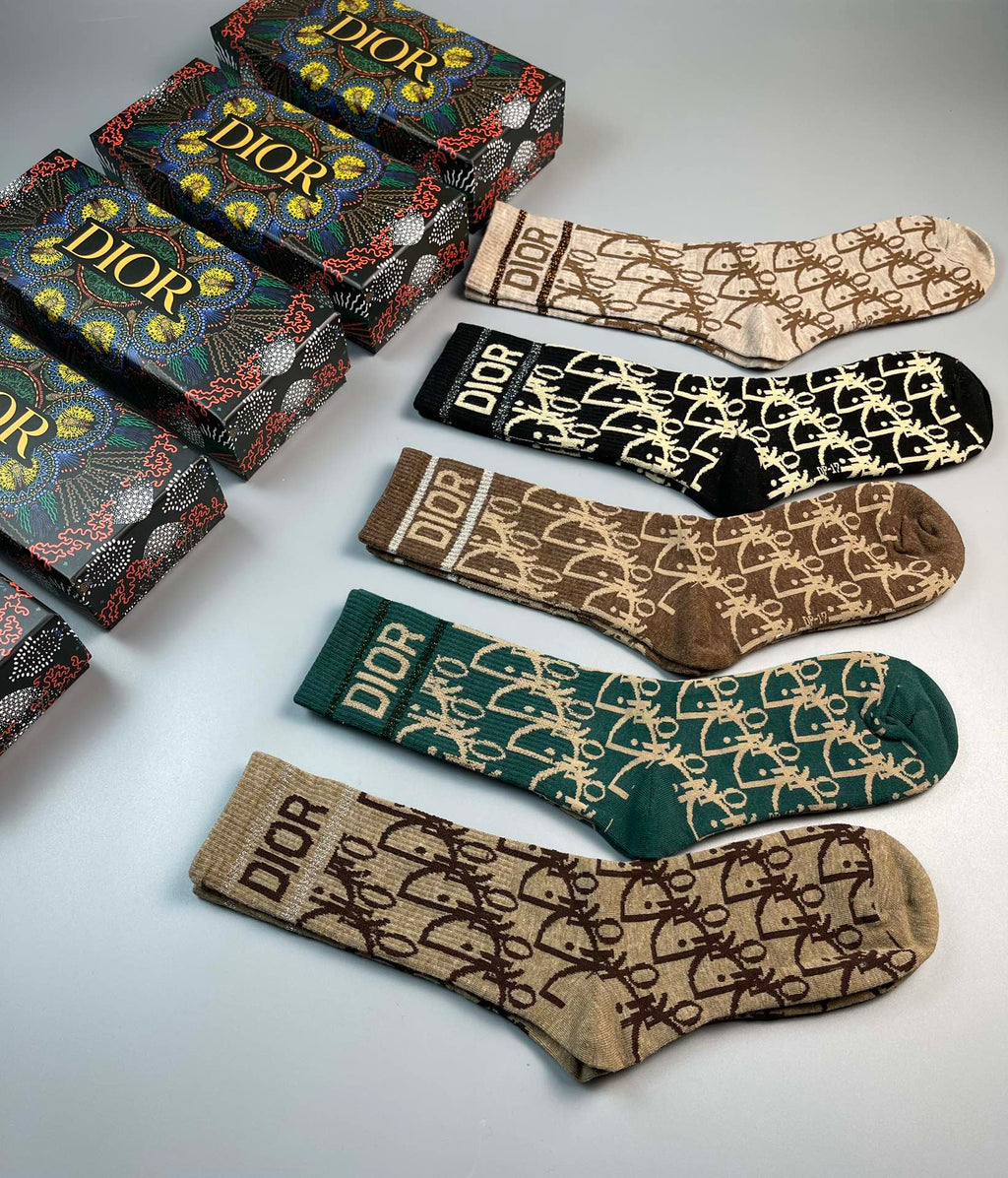 Dior allover lettered pattern crew socks - view 8
