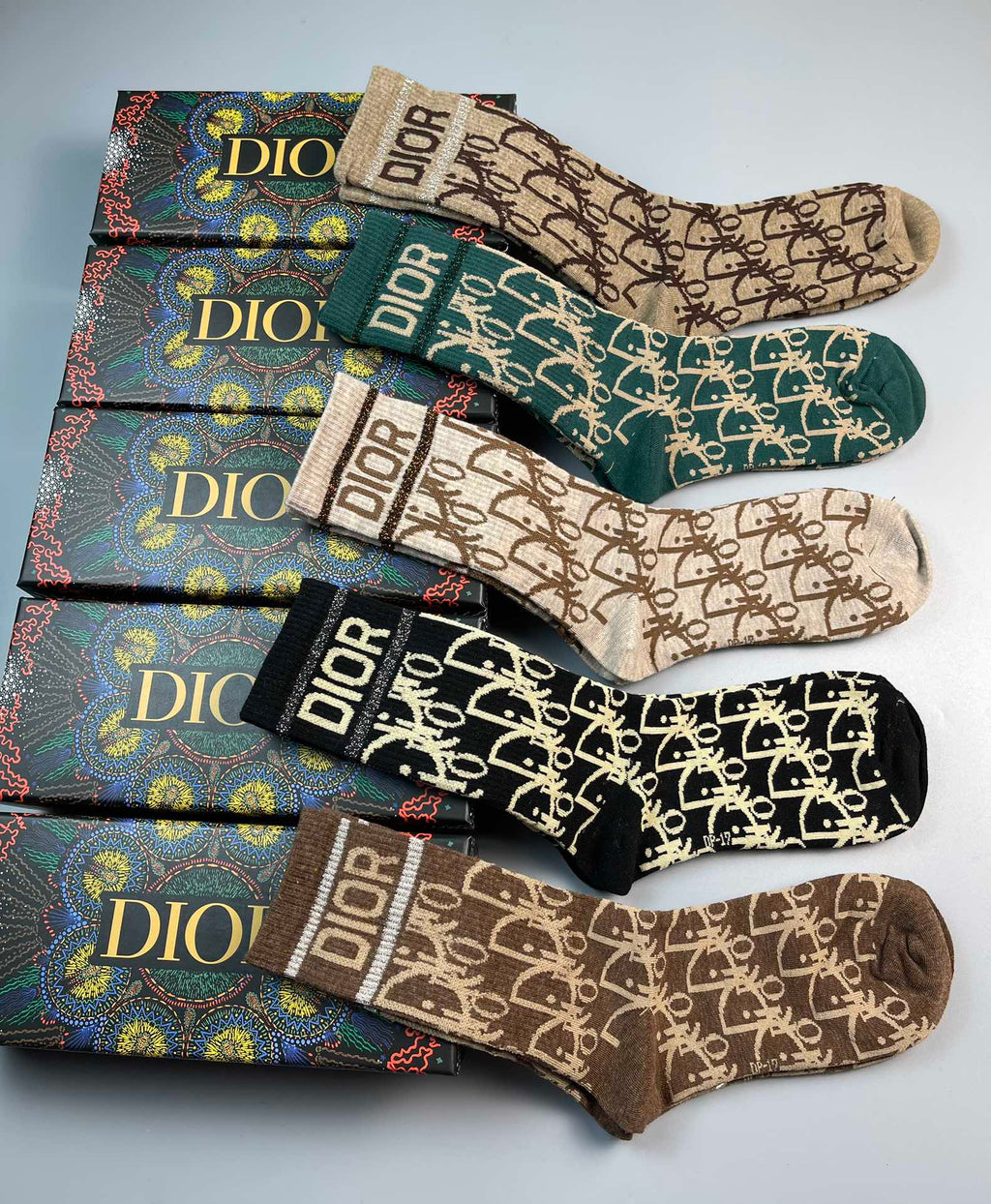 Dior allover lettered pattern crew socks - view 7