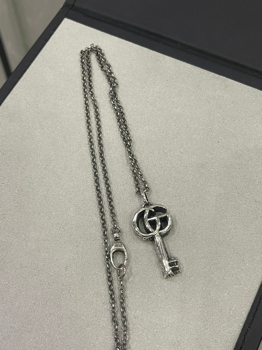 Gucci Silver-Tone Circular G Pendant Necklace - album image 1