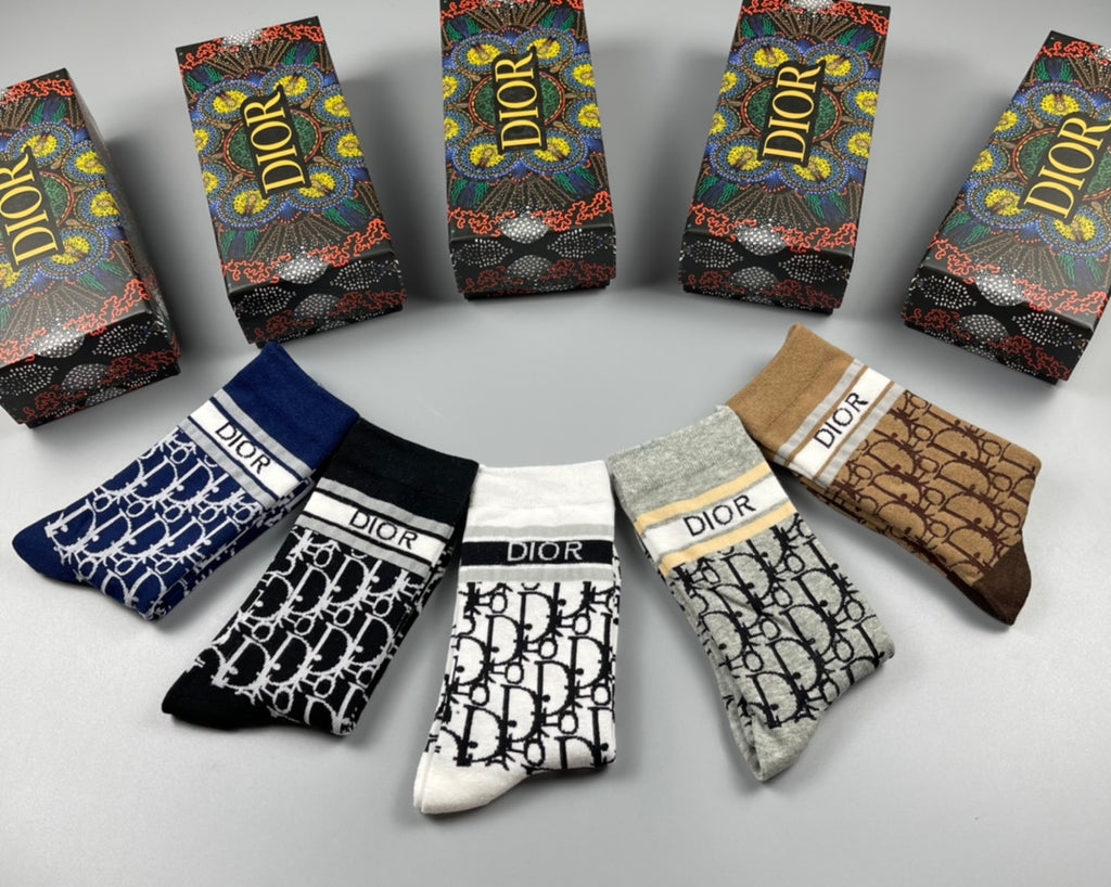 Dior dense monogram pattern crew socks - view 4