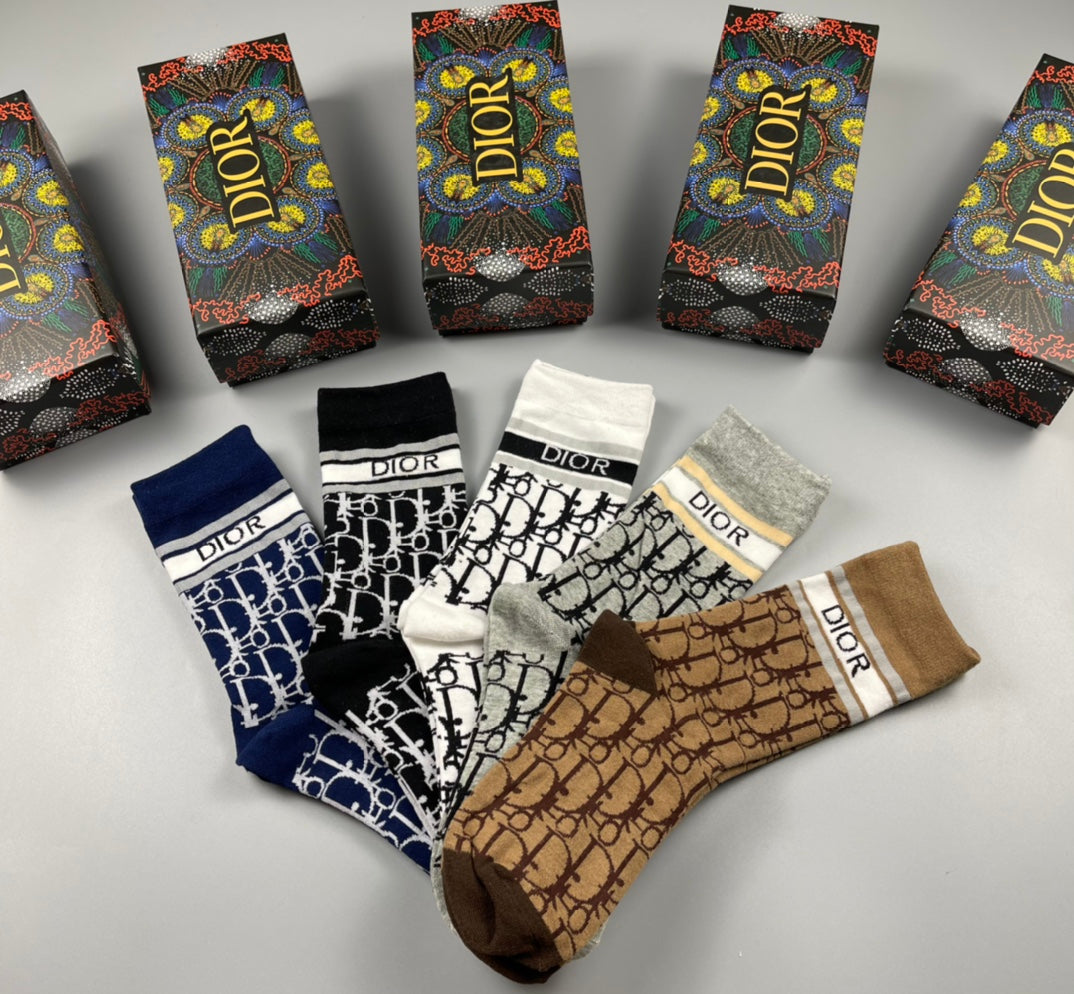 Dior dense monogram pattern crew socks - view 2