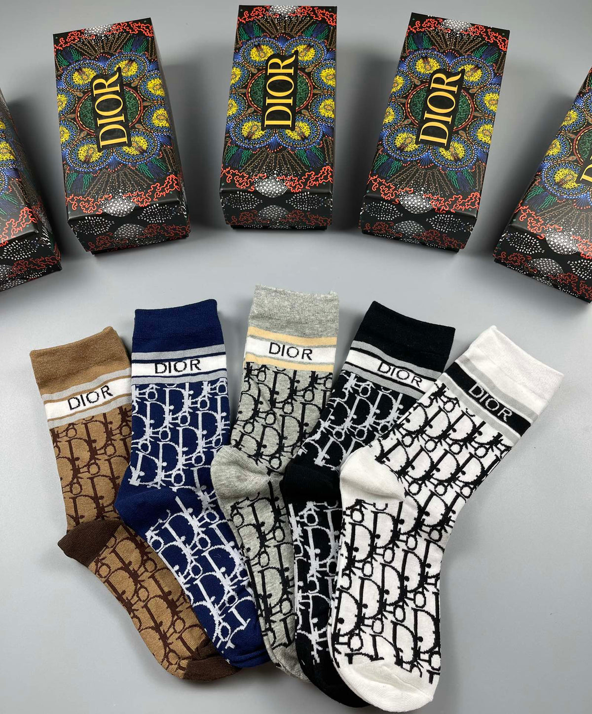 Dior dense monogram pattern crew socks - view 7