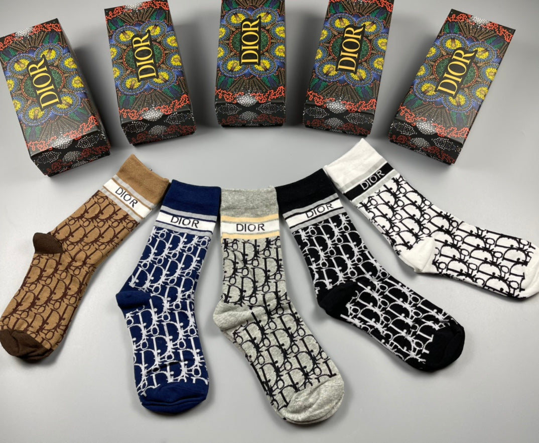 Dior dense monogram pattern crew socks - view 8