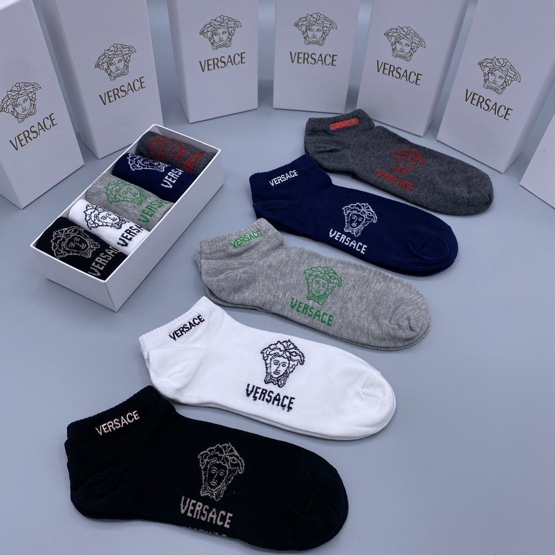 Versace small head wordmark ankle socks - view 5
