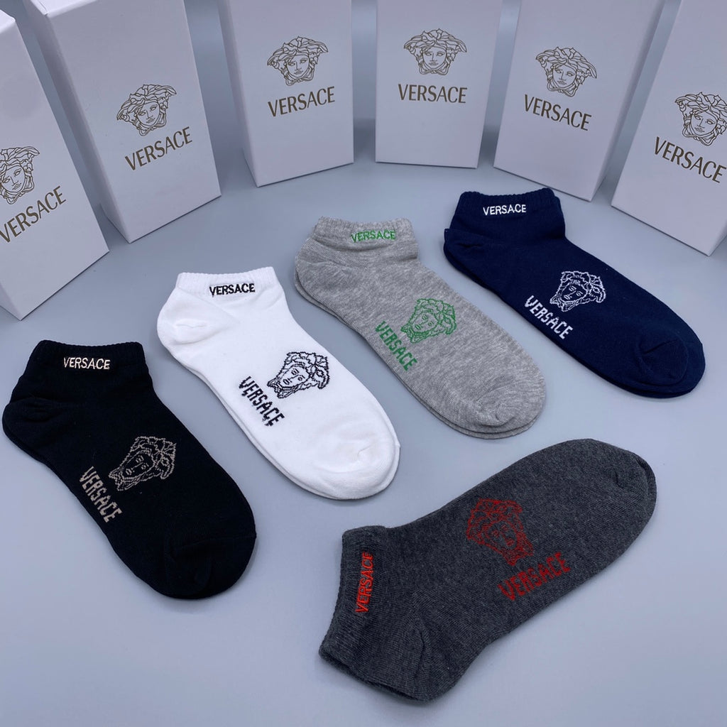 Versace small head wordmark ankle socks - view 7