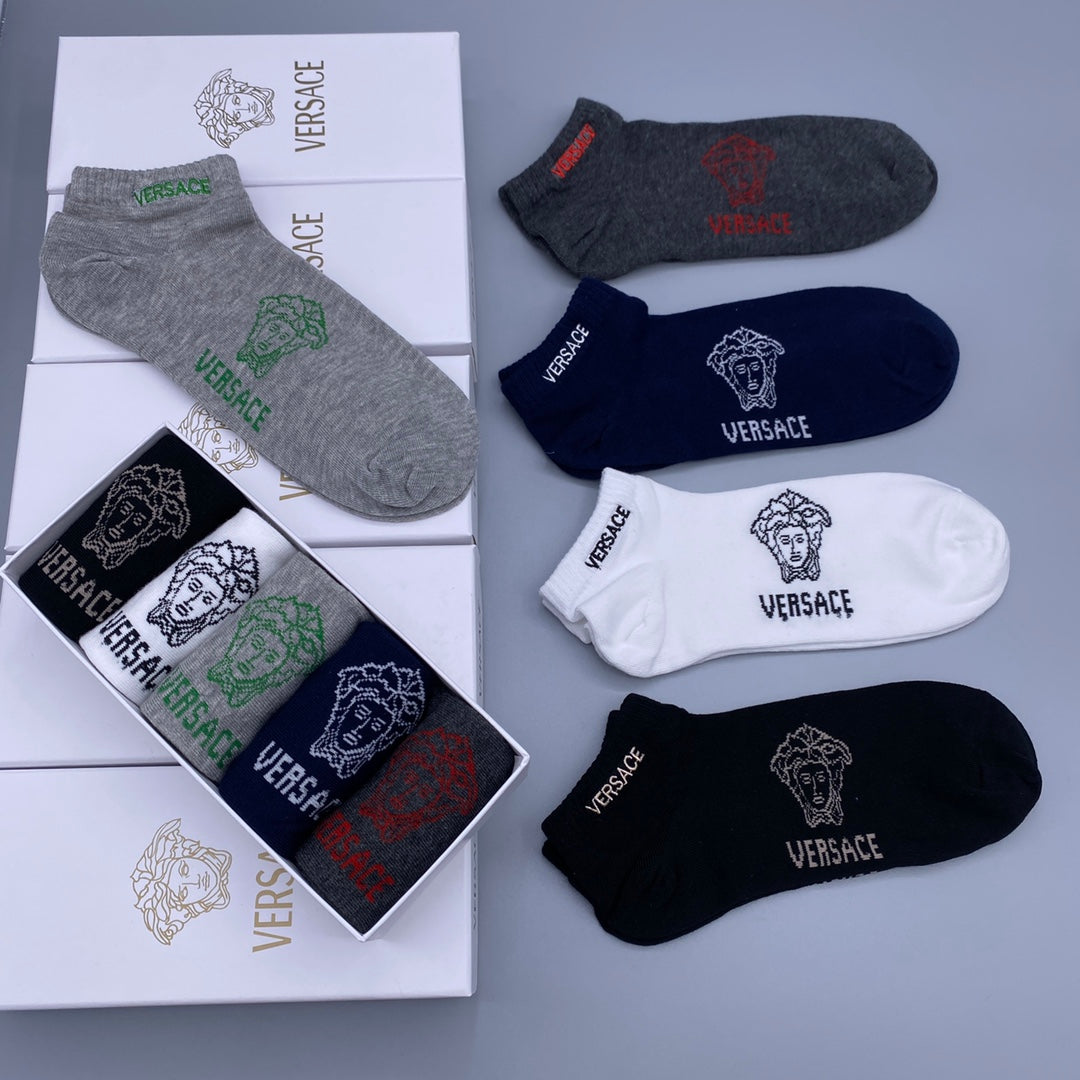 Versace small head wordmark ankle socks - view 4