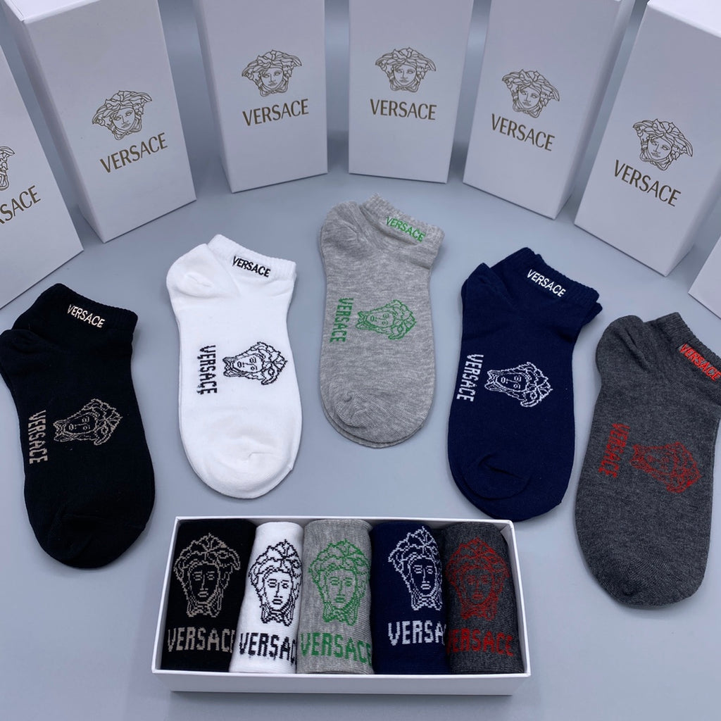 Versace small head wordmark ankle socks - view 6