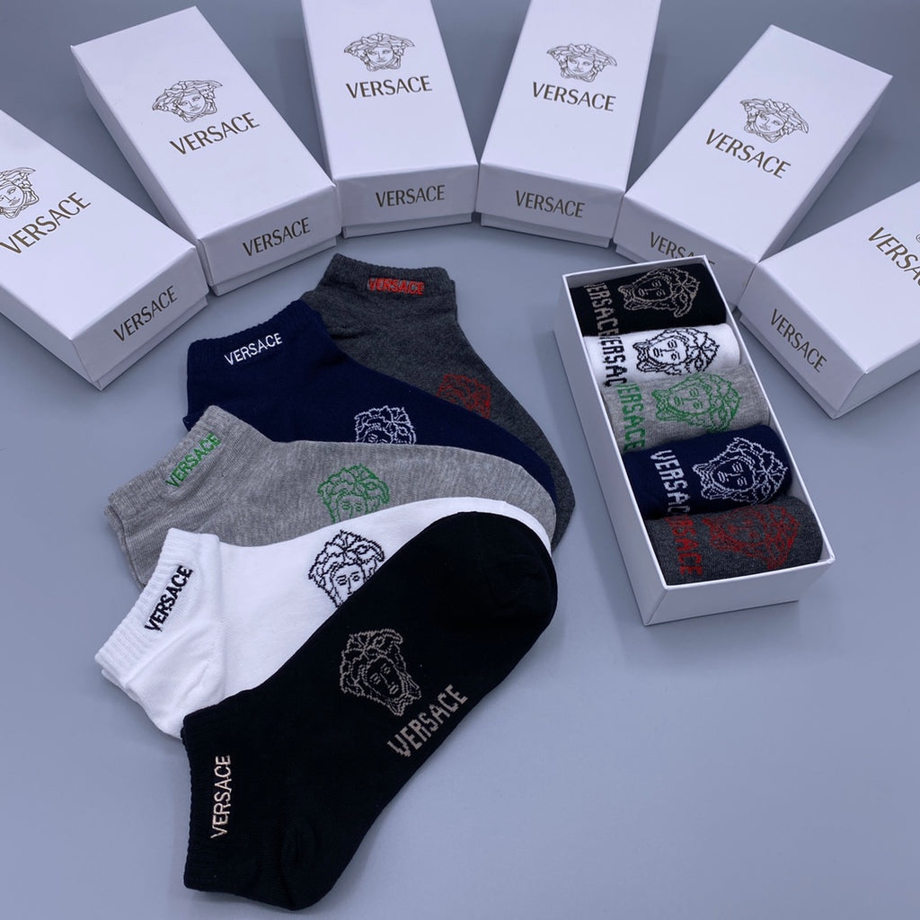 Versace small head wordmark ankle socks - view 9