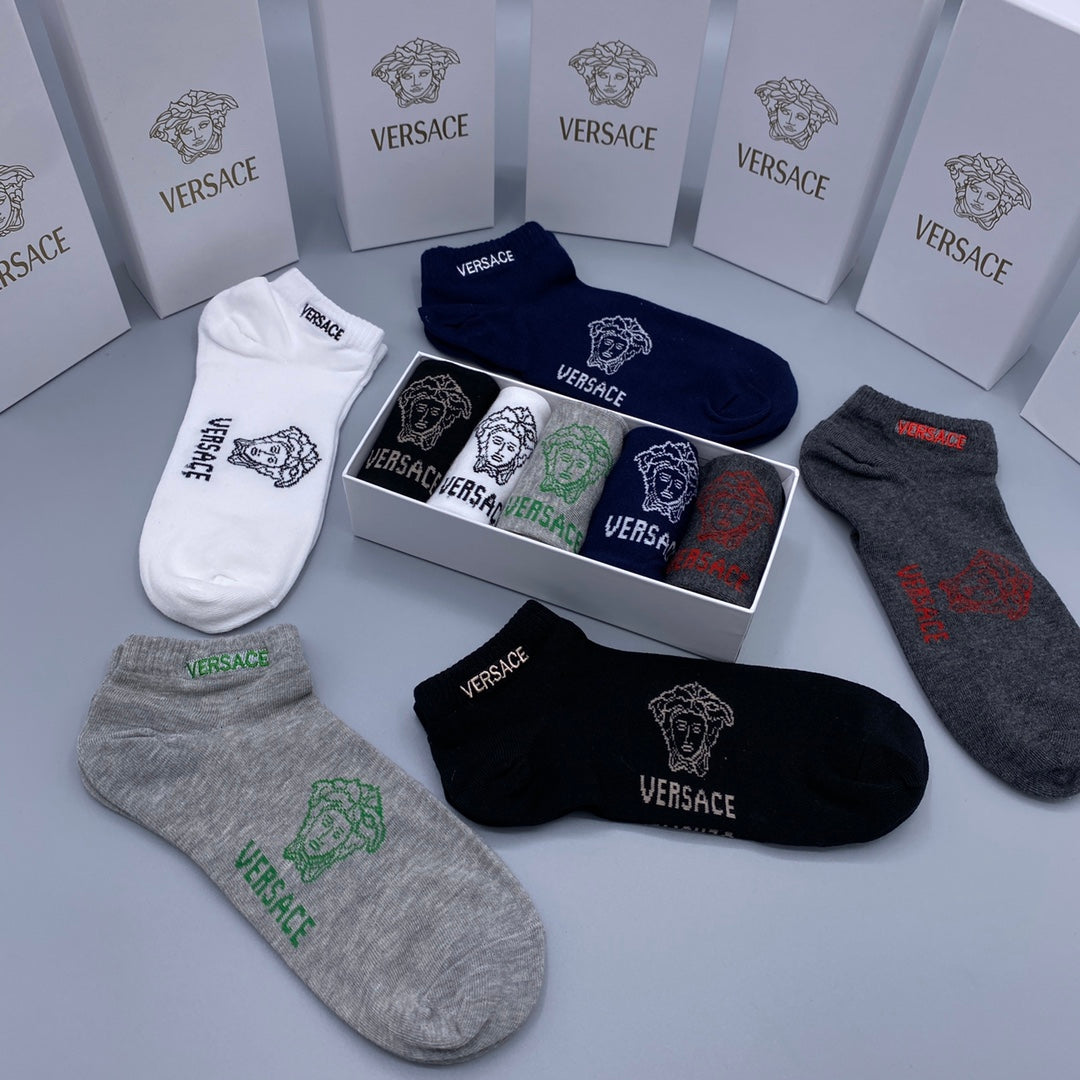 Versace small head wordmark ankle socks - view 8