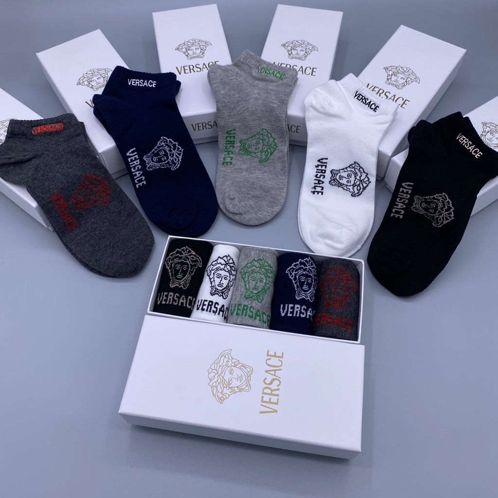 Versace small head wordmark ankle socks - view 2