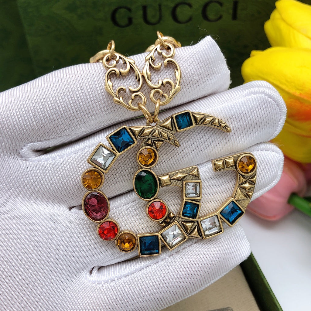 Gucci Interlocking G Multicolor Crystal Accent Necklace - album image 4