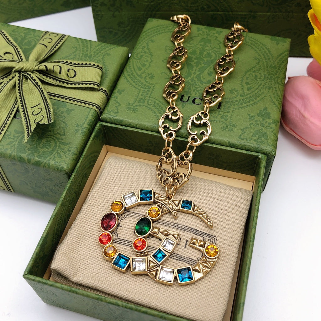Gucci Interlocking G Multicolor Crystal Accent Necklace - album image 2
