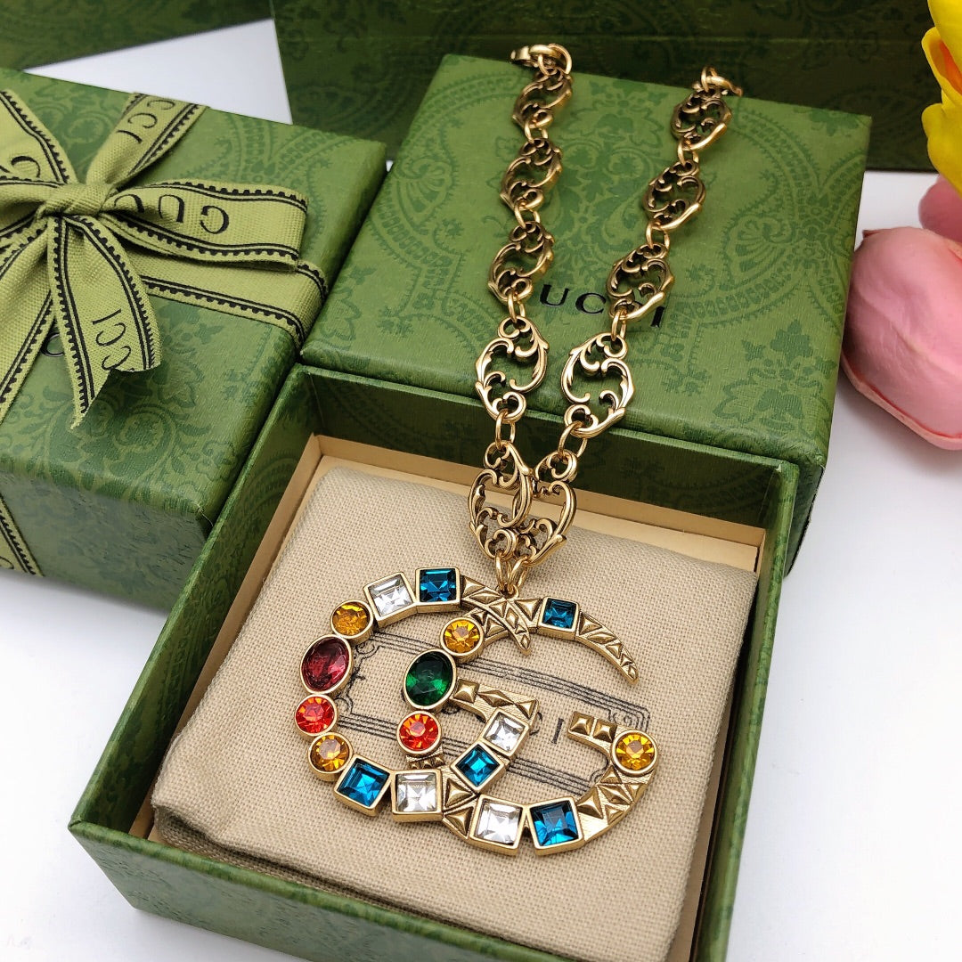 Gucci Interlocking G Multicolor Crystal Accent Necklace - album image 2