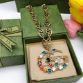 Gucci Interlocking G Multicolor Crystal Accent Necklace - album image 1