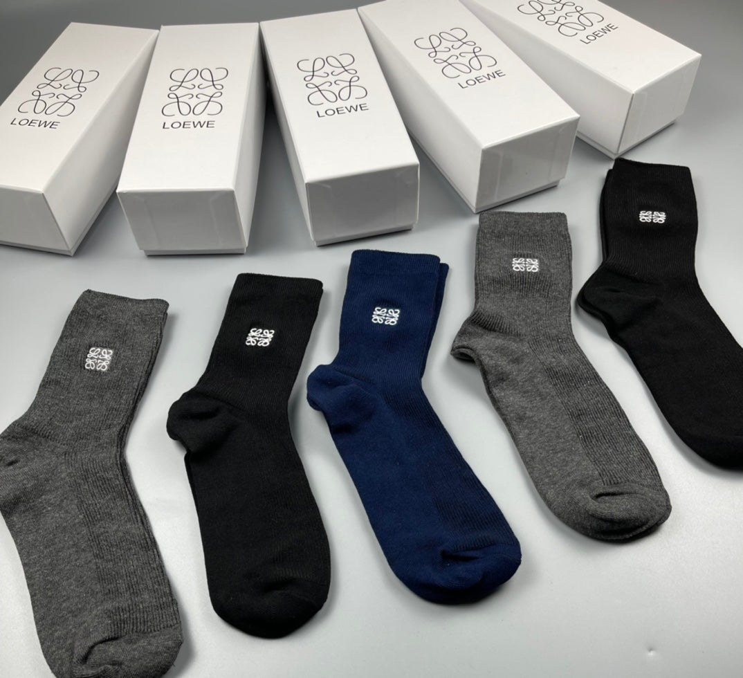 Loewe small emblem ribbed crew socks - view 3