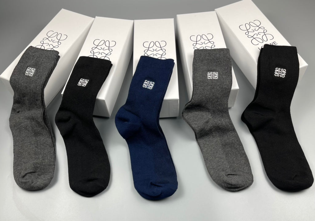 Loewe small emblem ribbed crew socks - view 4