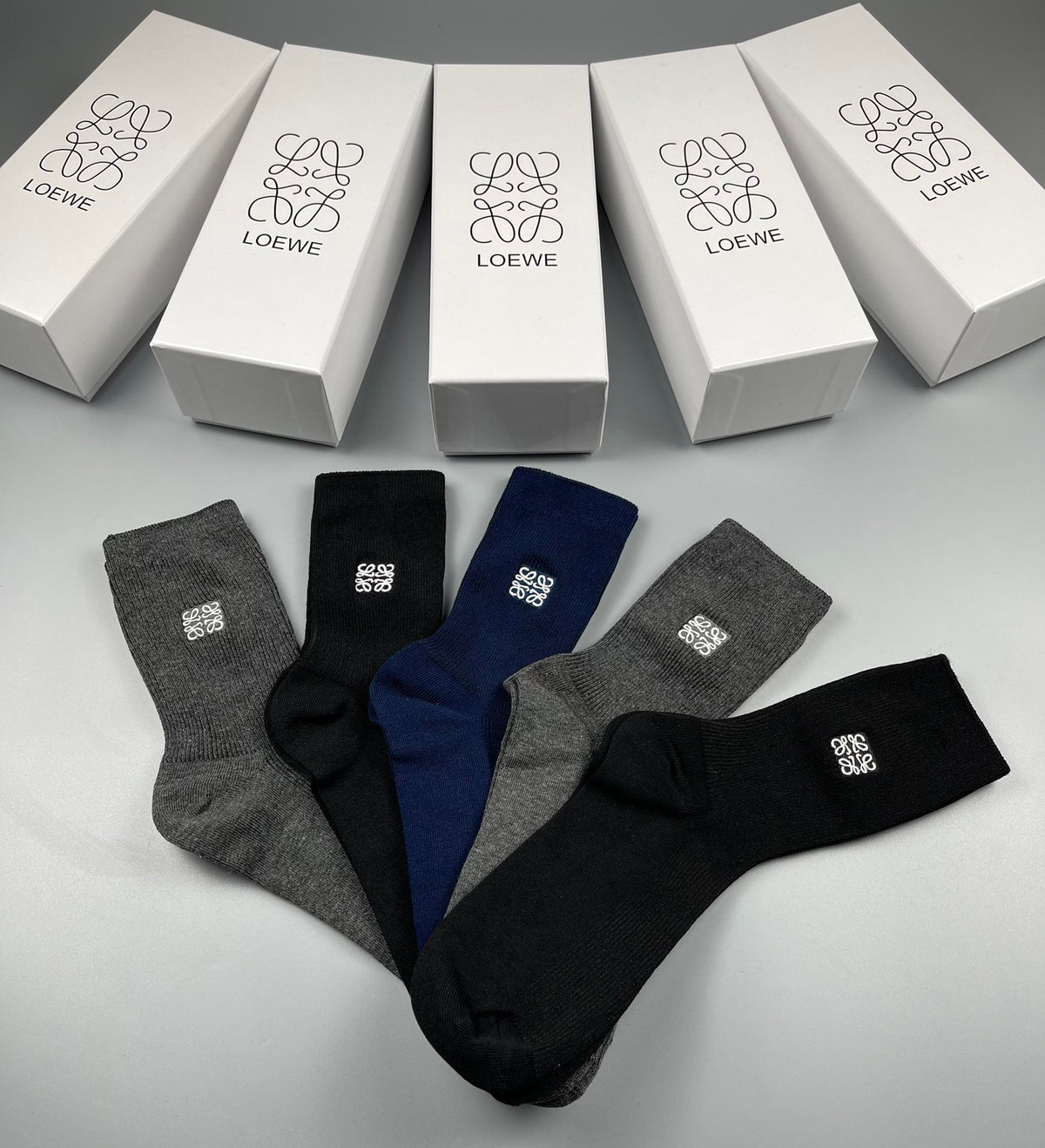 Loewe small emblem ribbed crew socks - view 2