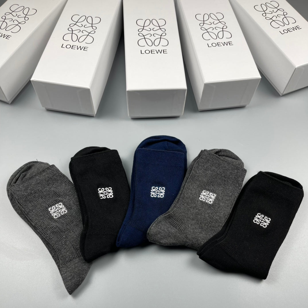 Loewe small emblem ribbed crew socks - view 6